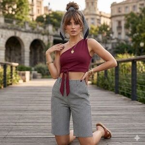 Soft Asymmetrical Formal Croptop